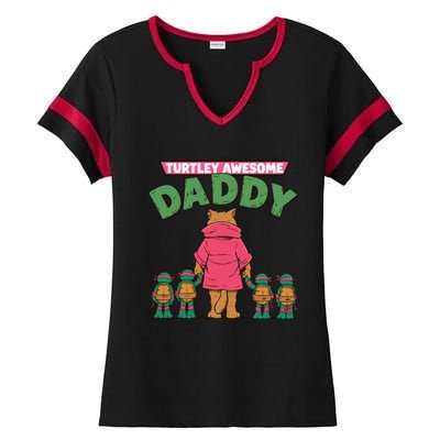 Retro Turtley Awesome Daddy Ladies Halftime Notch Neck Tee