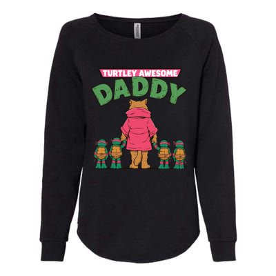 Retro Turtley Awesome Daddy Womens California Wash Sweatshirt