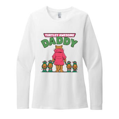 Retro Turtley Awesome Daddy Womens CVC Long Sleeve Shirt