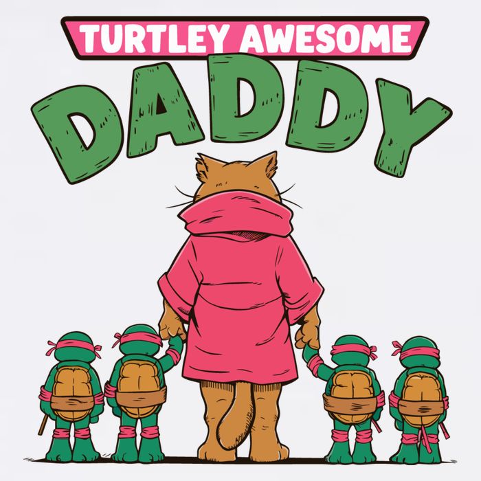 Retro Turtley Awesome Daddy Flat Bill Trucker Hat