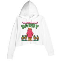 Retro Turtley Awesome Daddy Crop Fleece Hoodie