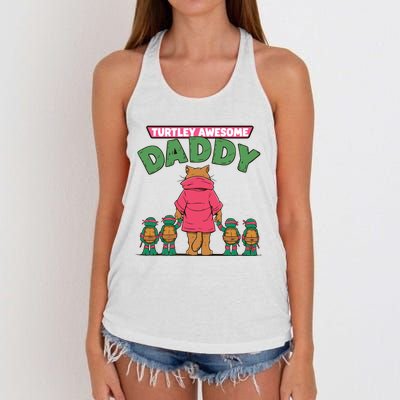 Retro Turtley Awesome Daddy Women's Knotted Racerback Tank