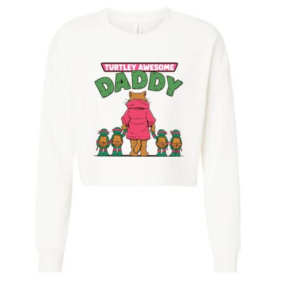 Retro Turtley Awesome Daddy Cropped Pullover Crew