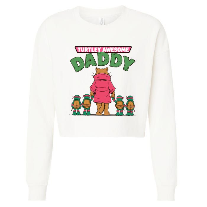 Retro Turtley Awesome Daddy Cropped Pullover Crew