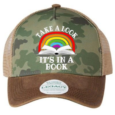 Rainbow Take A Look It's In A Book Funny Reading Legacy Tie Dye Trucker Hat