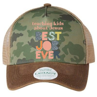 Retro Teaching About Jesus is the Best Job Ever  Legacy Tie Dye Trucker Hat