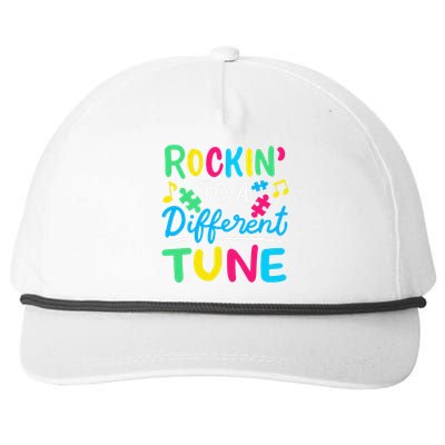 Rockin To A Different Tune Autism Awareness Snapback Five-Panel Rope Hat