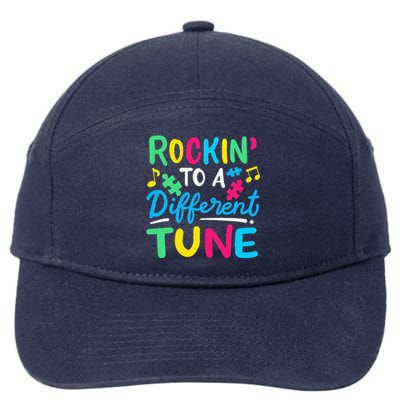 Rockin To A Different Tune Autism Awareness 7-Panel Snapback Hat