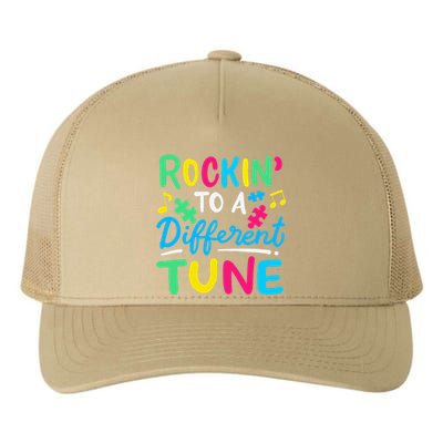 Rockin To A Different Tune Autism Awareness Yupoong Adult 5-Panel Trucker Hat