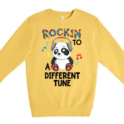 Rockin To A Different Tune Autism Awarness Premium Crewneck Sweatshirt