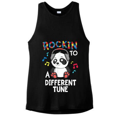 Rockin To A Different Tune Autism Awarness Ladies PosiCharge Tri-Blend Wicking Tank