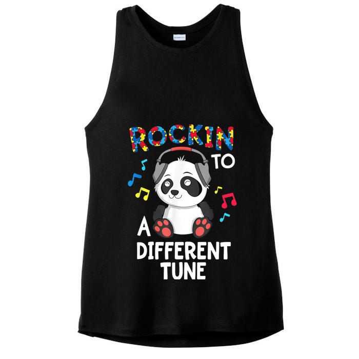 Rockin To A Different Tune Autism Awarness Ladies PosiCharge Tri-Blend Wicking Tank