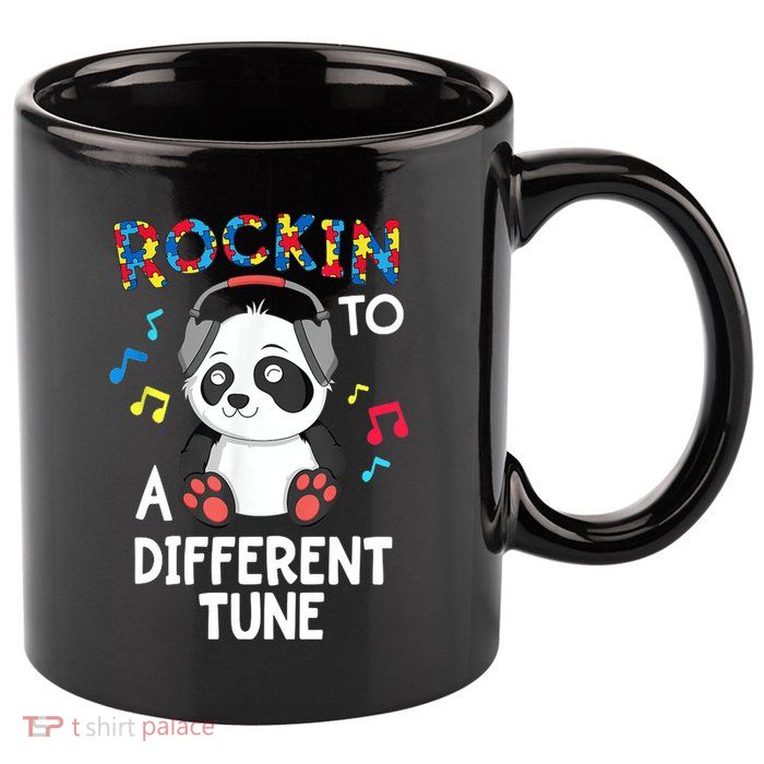 Rockin To A Different Tune Autism Awarness 11oz C Handle Ceramic Mug