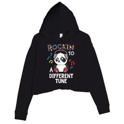 Rockin To A Different Tune Autism Awarness Crop Fleece Hoodie