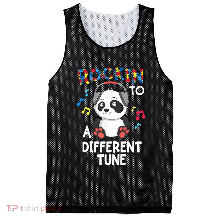 Rockin To A Different Tune Autism Awarness Mesh Reversible Basketball Jersey Tank