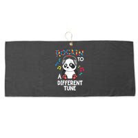 Rockin To A Different Tune Autism Awarness Large Microfiber Waffle Golf Towel