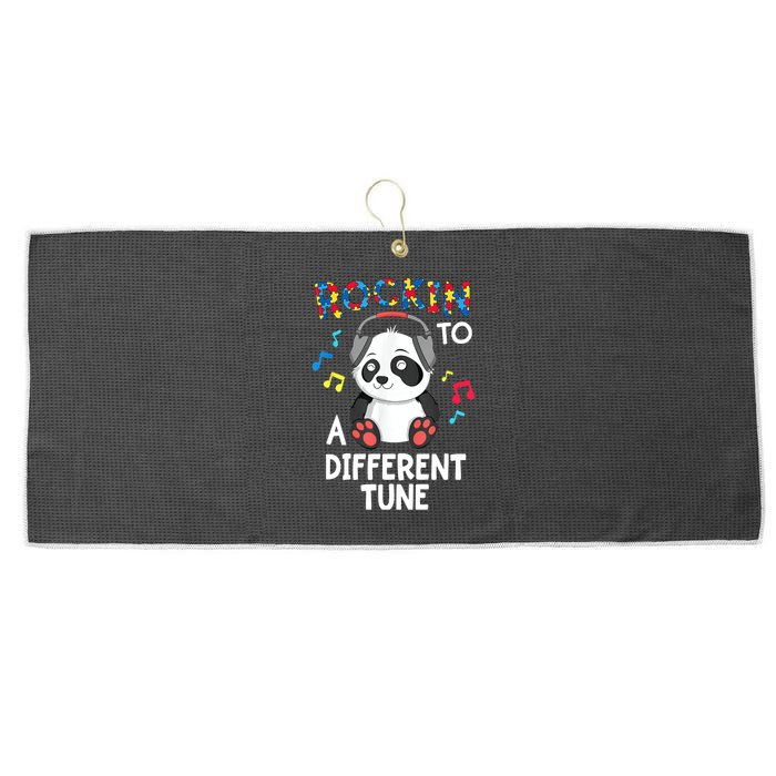 Rockin To A Different Tune Autism Awarness Large Microfiber Waffle Golf Towel