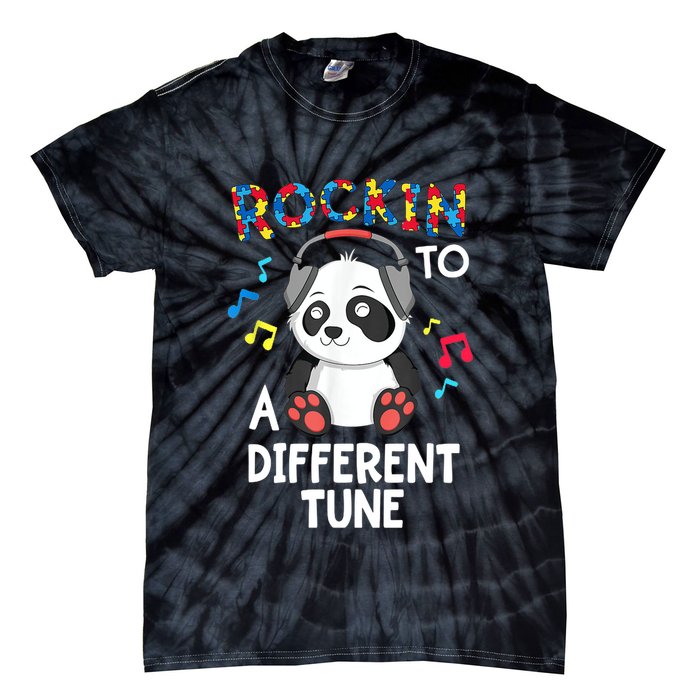 Rockin To A Different Tune Autism Awarness Tie-Dye T-Shirt