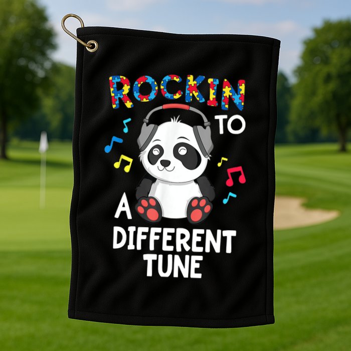 Rockin To A Different Tune Autism Awarness Golf Towel