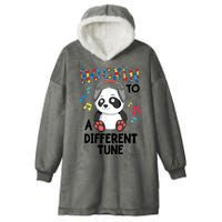 Rockin To A Different Tune Autism Awarness Hooded Wearable Blanket