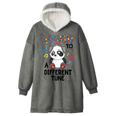 Rockin To A Different Tune Autism Awarness Hooded Wearable Blanket