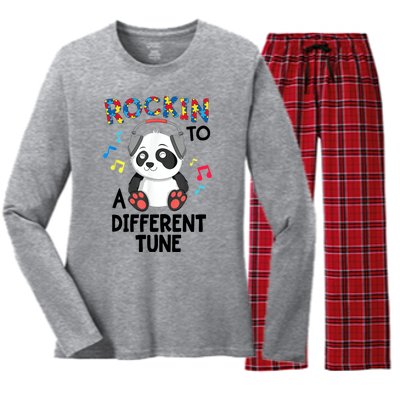 Rockin To A Different Tune Autism Awarness Women's Long Sleeve Flannel Pajama Set 