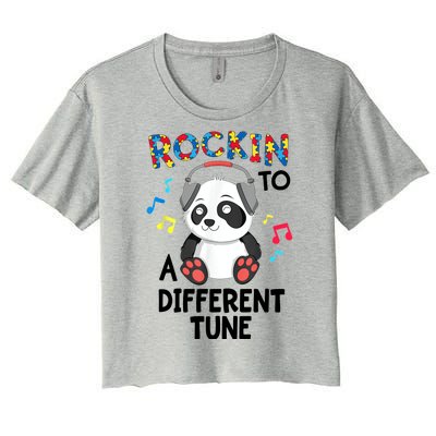 Rockin To A Different Tune Autism Awarness Women's Crop Top Tee