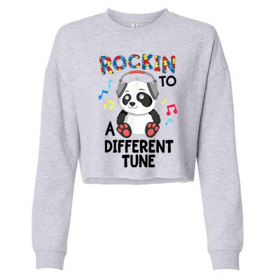 Rockin To A Different Tune Autism Awarness Cropped Pullover Crew