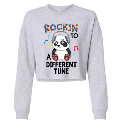 Rockin To A Different Tune Autism Awarness Cropped Pullover Crew