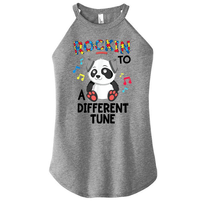 Rockin To A Different Tune Autism Awarness Women's Perfect Tri Rocker Tank