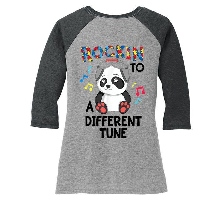 Rockin To A Different Tune Autism Awarness Women's Tri-Blend 3/4-Sleeve Raglan Shirt