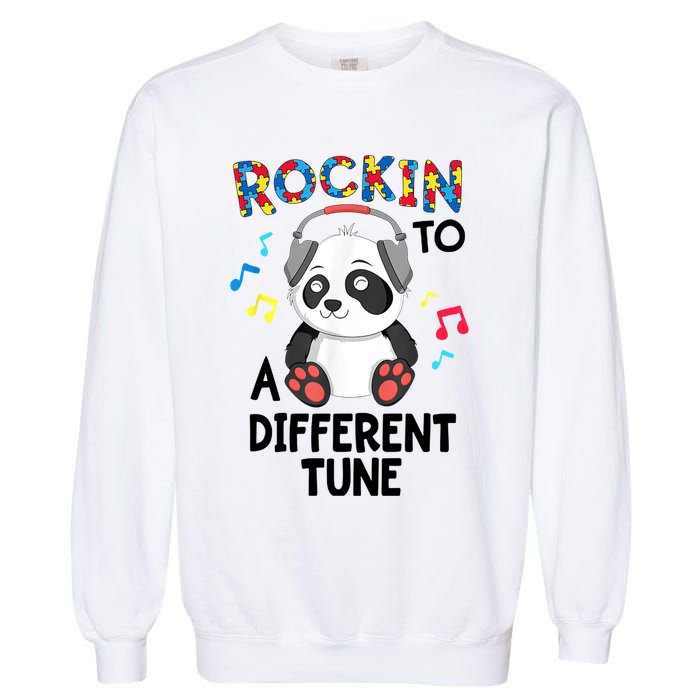 Rockin To A Different Tune Autism Awarness Garment-Dyed Sweatshirt