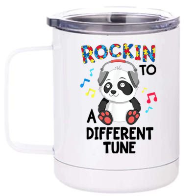 Rockin To A Different Tune Autism Awarness 12 oz Stainless Steel Tumbler Cup