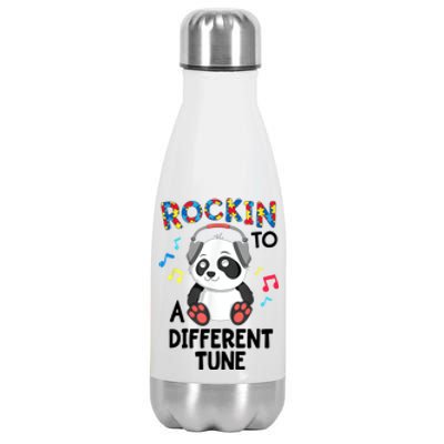 Rockin To A Different Tune Autism Awarness Stainless Steel Insulated Water Bottle