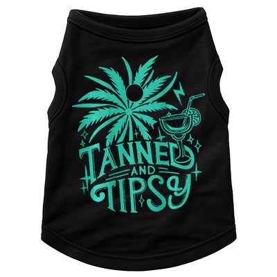 Retro Tanned And Tipsy Beach Summer Vacation Doggie Tank