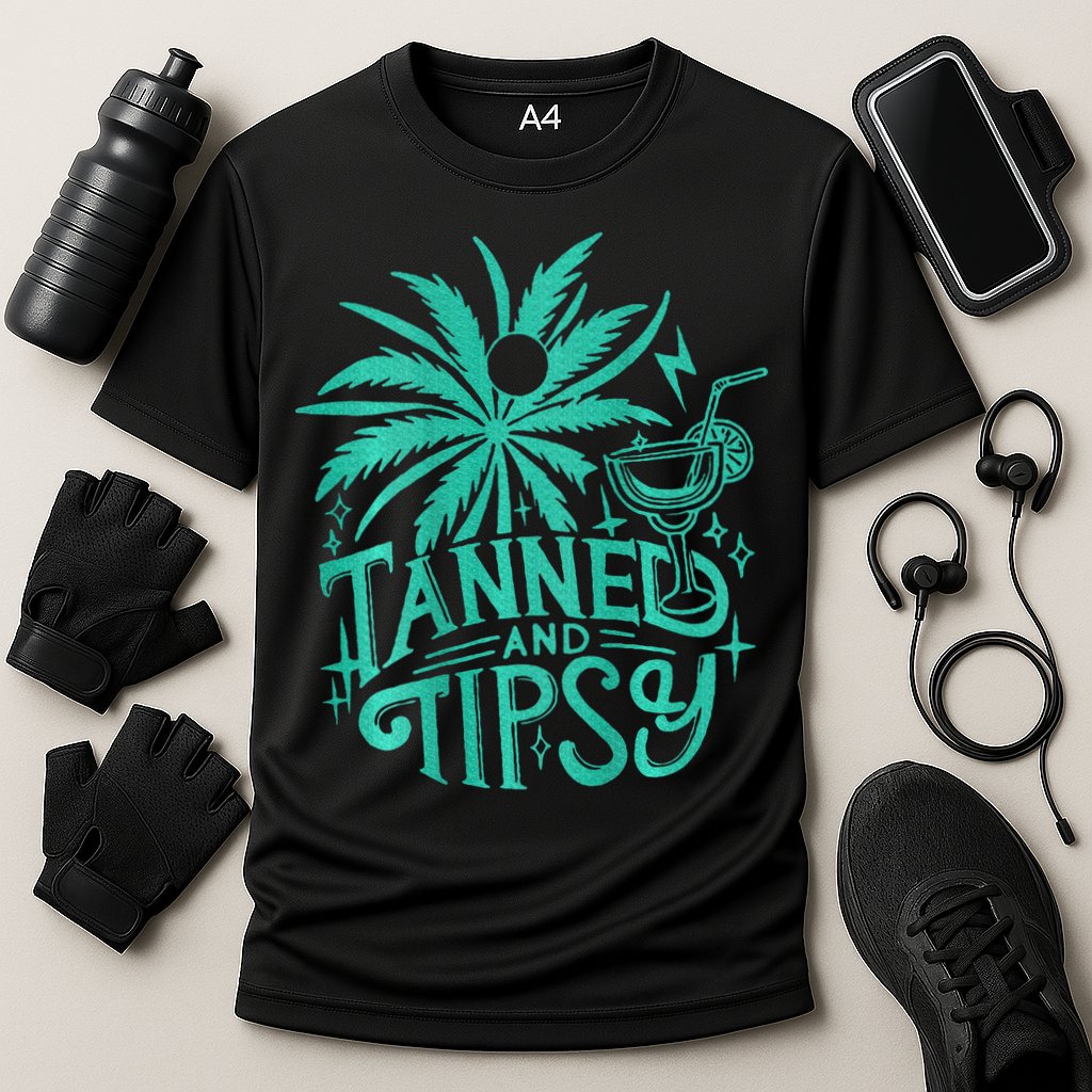 Retro Tanned And Tipsy Beach Summer Vacation Performance Shirt