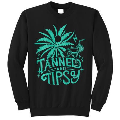 Retro Tanned And Tipsy Beach Summer Vacation Sweatshirt