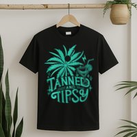 Retro Tanned And Tipsy Beach Summer Vacation T-Shirt