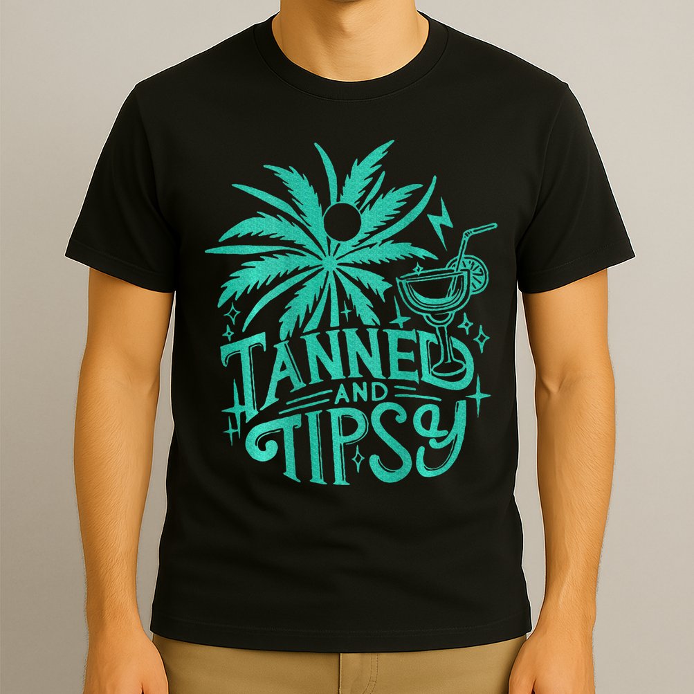 Retro Tanned And Tipsy Beach Summer Vacation T-Shirt