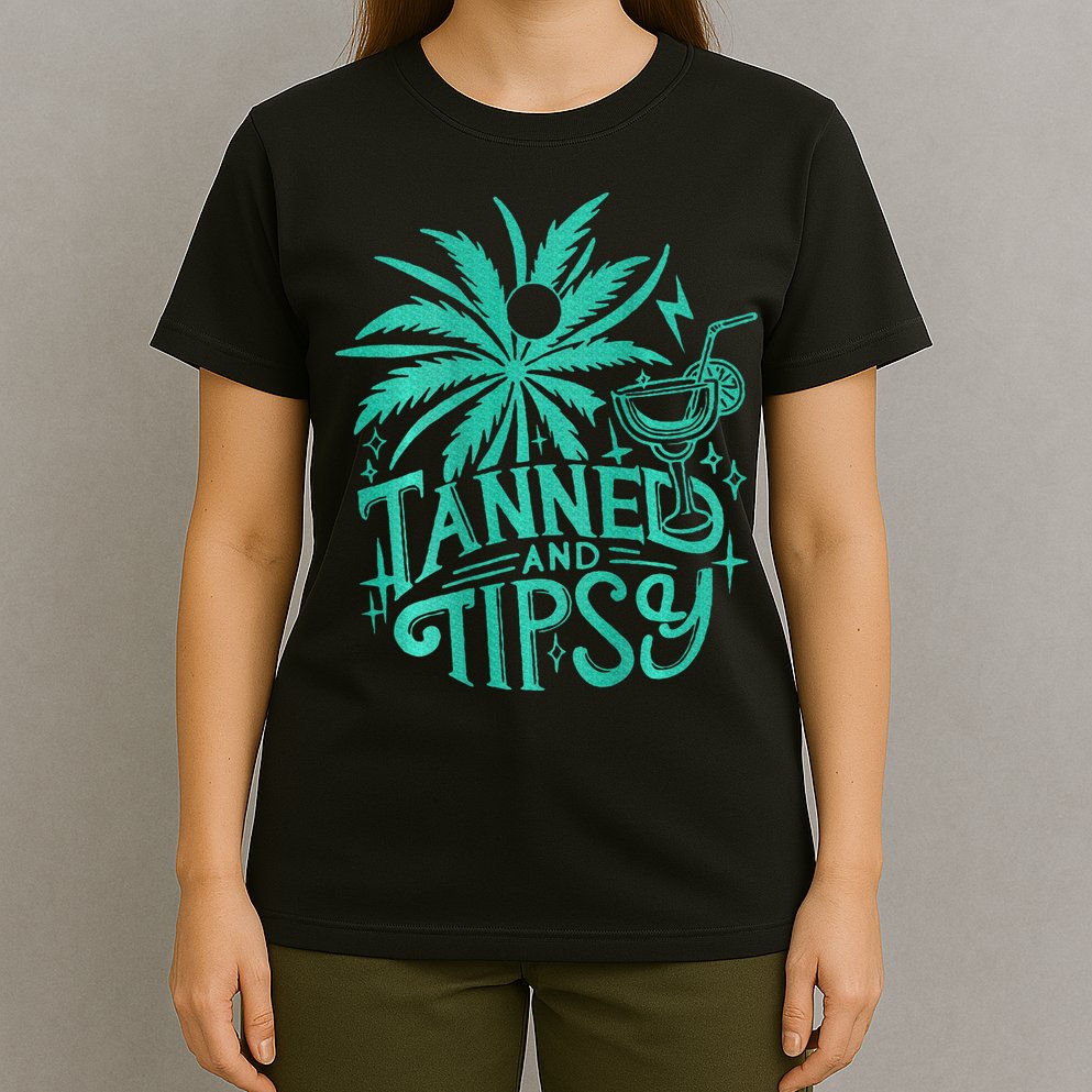Retro Tanned And Tipsy Beach Summer Vacation T-Shirt
