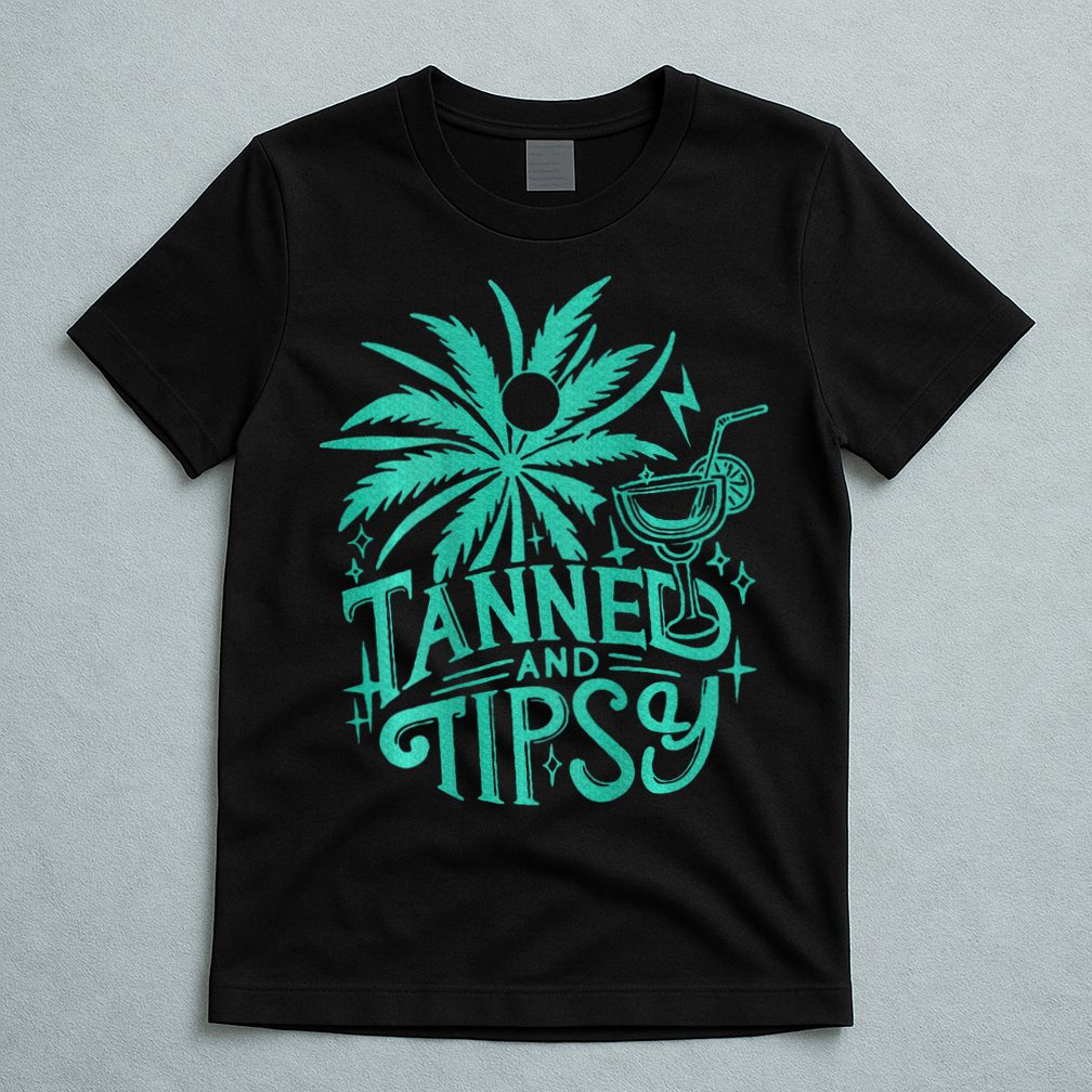 Retro Tanned And Tipsy Beach Summer Vacation T-Shirt