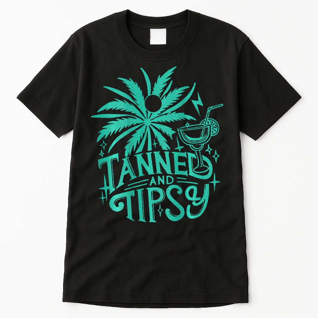 Retro Tanned And Tipsy Beach Summer Vacation Tall T-Shirt