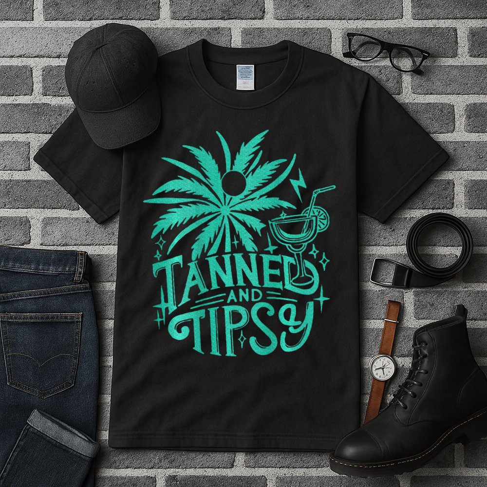 Retro Tanned And Tipsy Beach Summer Vacation Tall T-Shirt