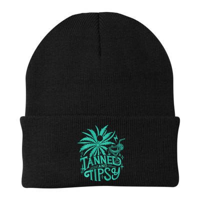 Retro Tanned And Tipsy Beach Summer Vacation Beanie