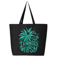 Retro Tanned And Tipsy Beach Summer Vacation 25L Jumbo Tote