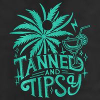Retro Tanned And Tipsy Beach Summer Vacation 25L Jumbo Tote