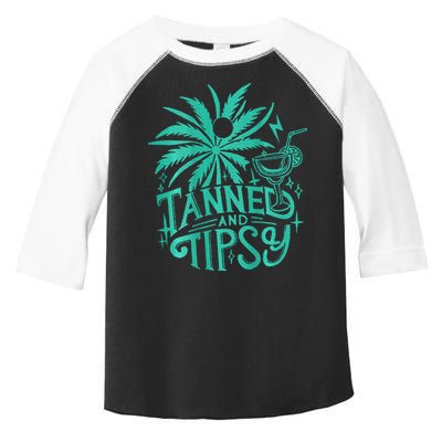 Retro Tanned And Tipsy Beach Summer Vacation Toddler Fine Jersey T-Shirt