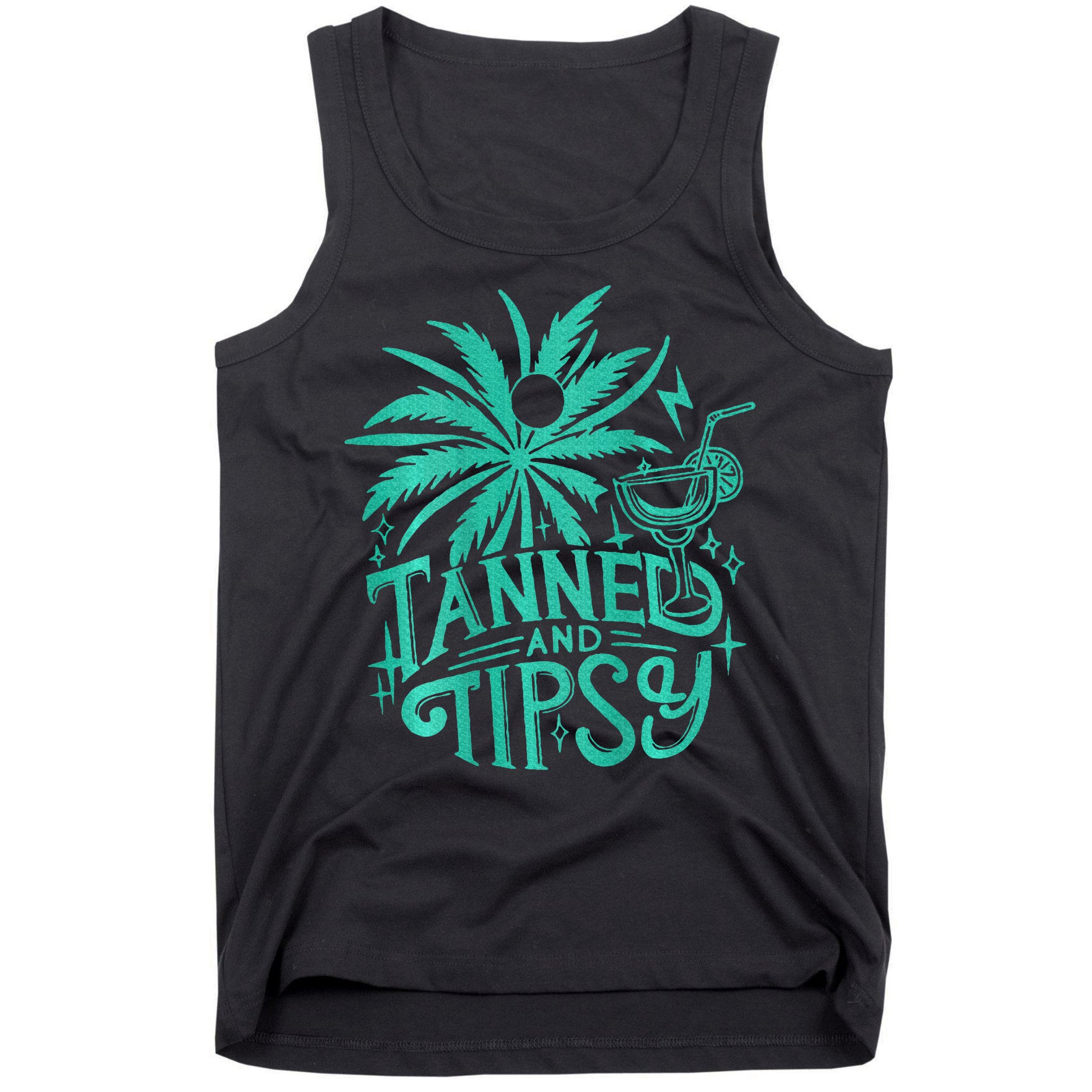 Retro Tanned And Tipsy Beach Summer Vacation Tank Top