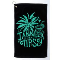 Retro Tanned And Tipsy Beach Summer Vacation Golf Towel