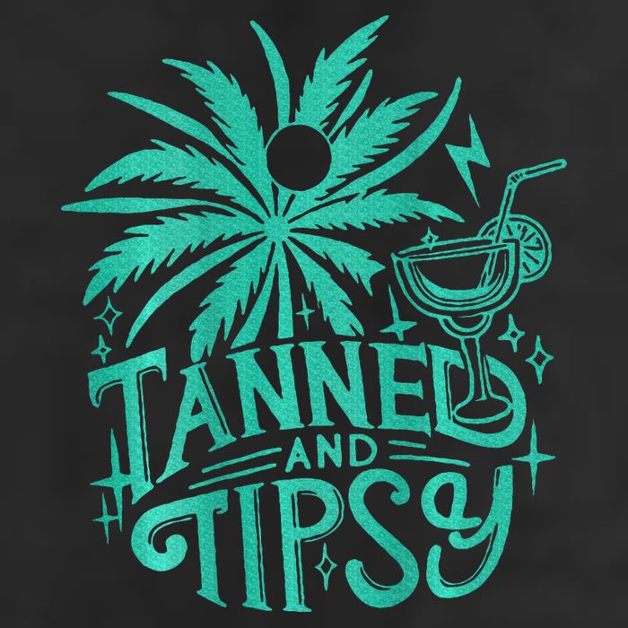 Retro Tanned And Tipsy Beach Summer Vacation Golf Towel